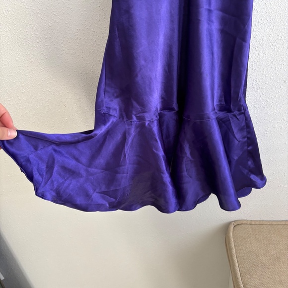 Victoria's Secret Vintage Gold Label Purple Polyester Slip Dress with Ruffles - Picture 5 of 5